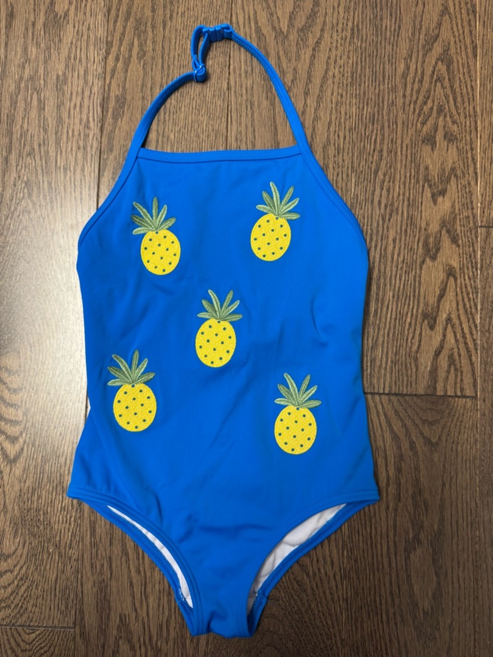Boden Mini Bright Blue Kids Pineapple Swimsuit 3/4